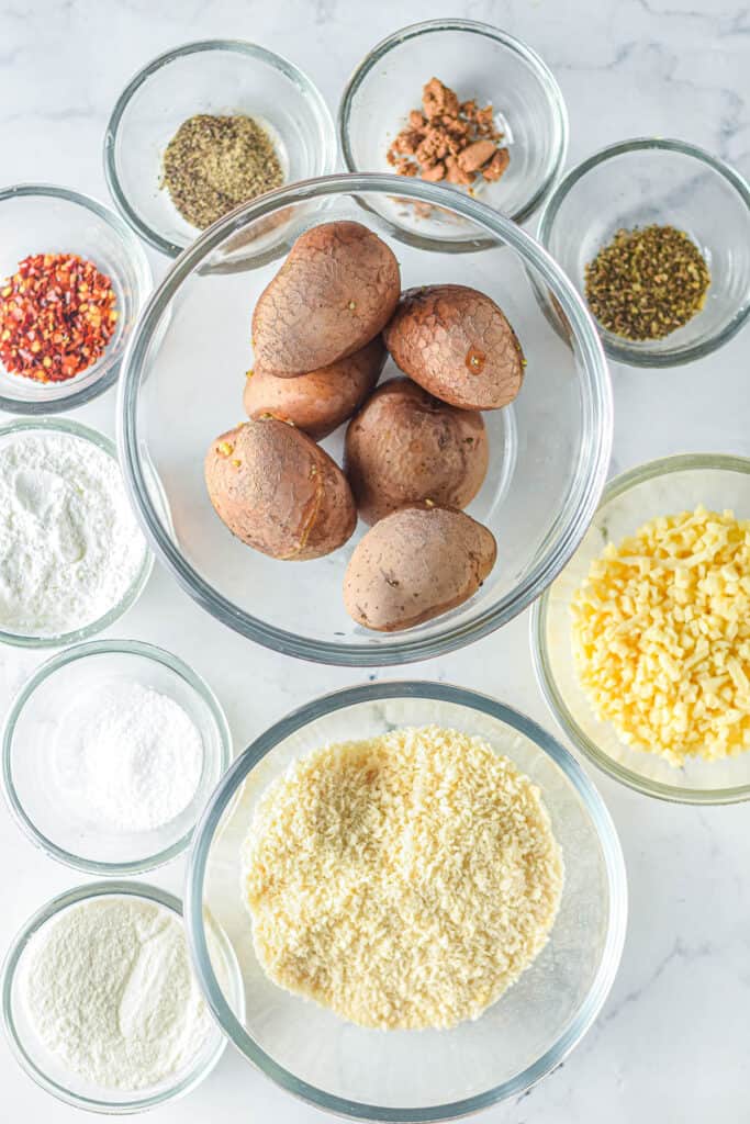 ingredients for air fryer potato cheese bites