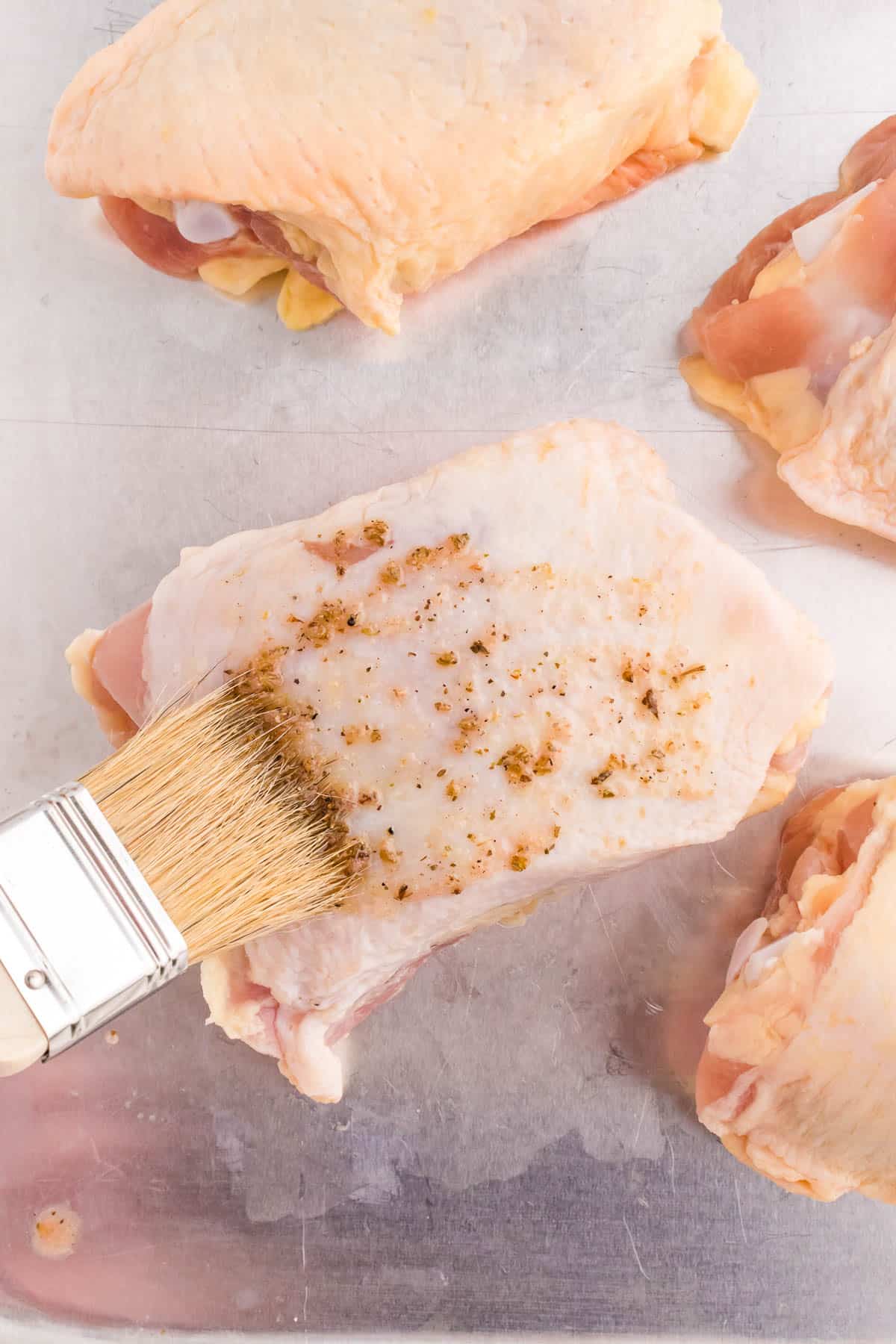 marinading chicken thighs with a greek marinade