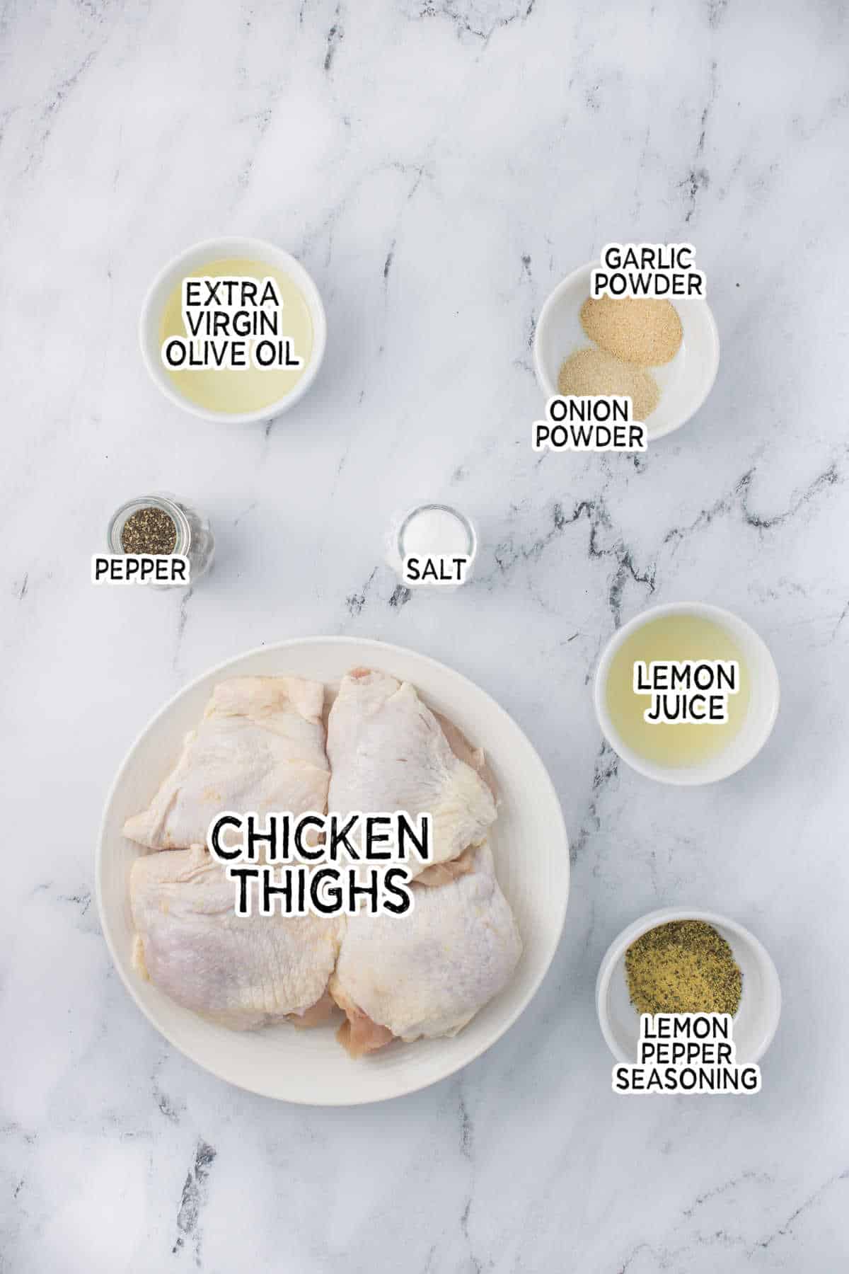 Ingredients to make Air Fryer Lemon Chicken.