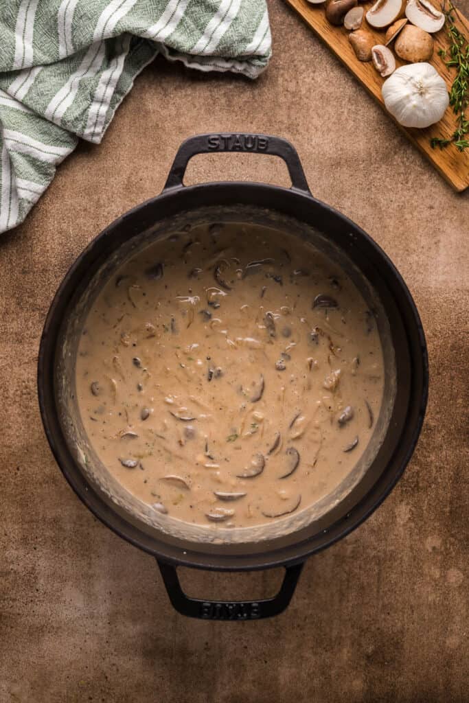 a creamy french onion sauce for pasta