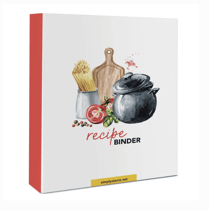 printable recipe binder