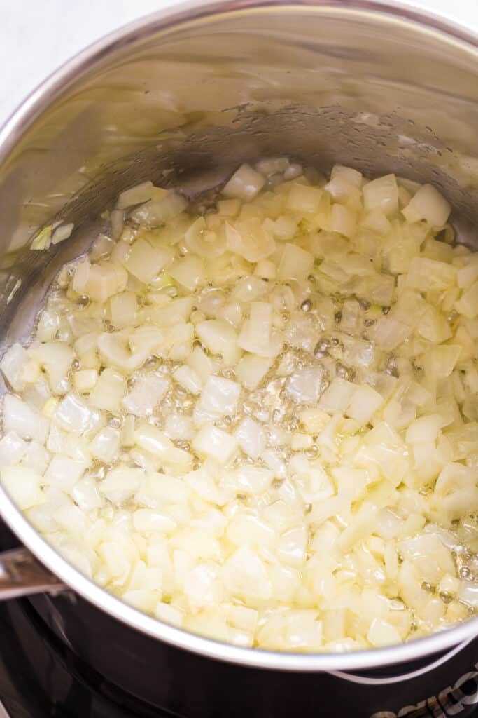 sautéing the onion in butter until translucent