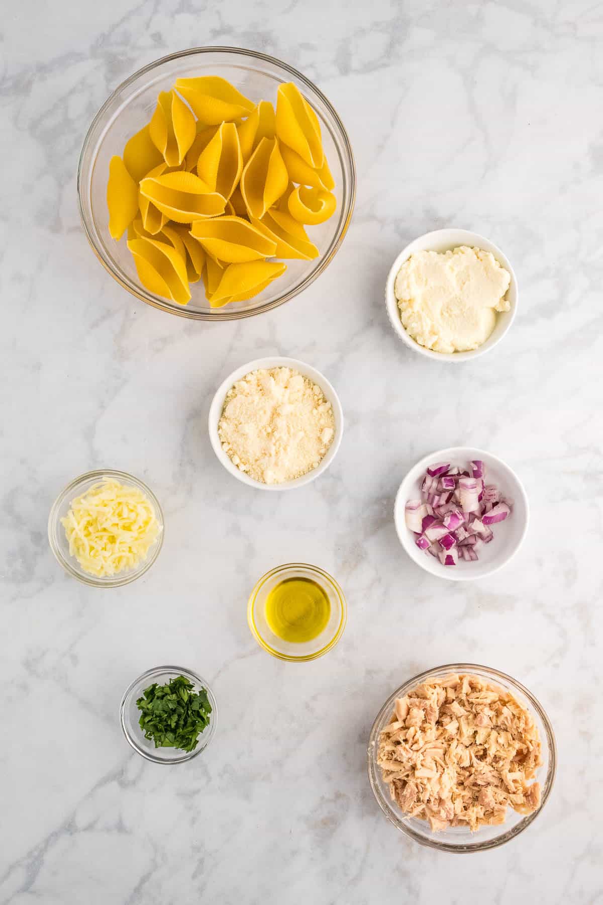 ingredients for tuna stuffed shells