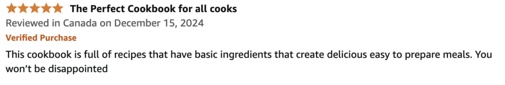 screen shot of an amazon review